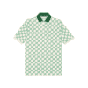 GUCCI GG STRETCH COTTON POLO IN OFF-WHITE AND GREEN - GGS007