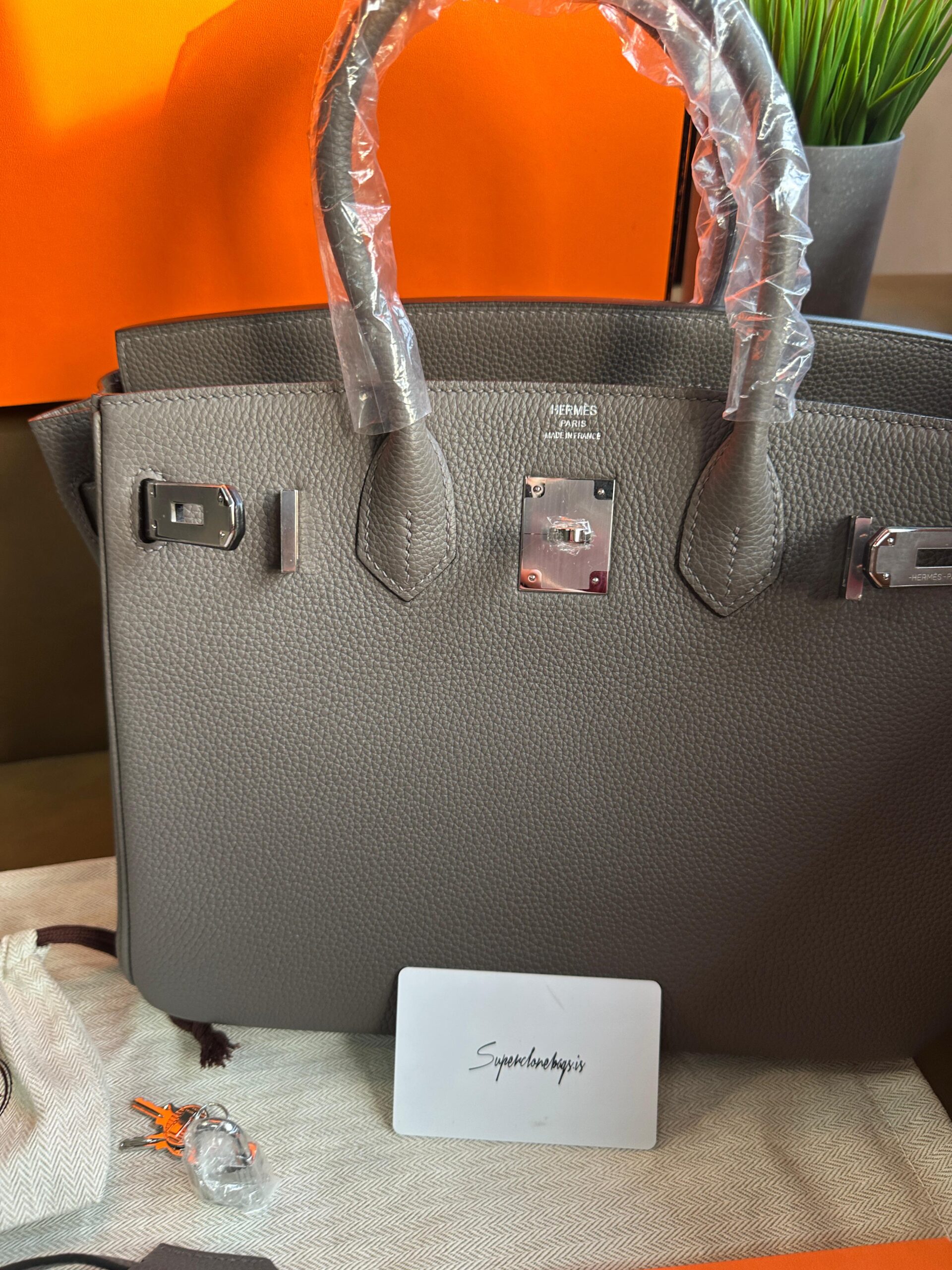 High Quality Replica Hermes Birkin 30 Grey Togo