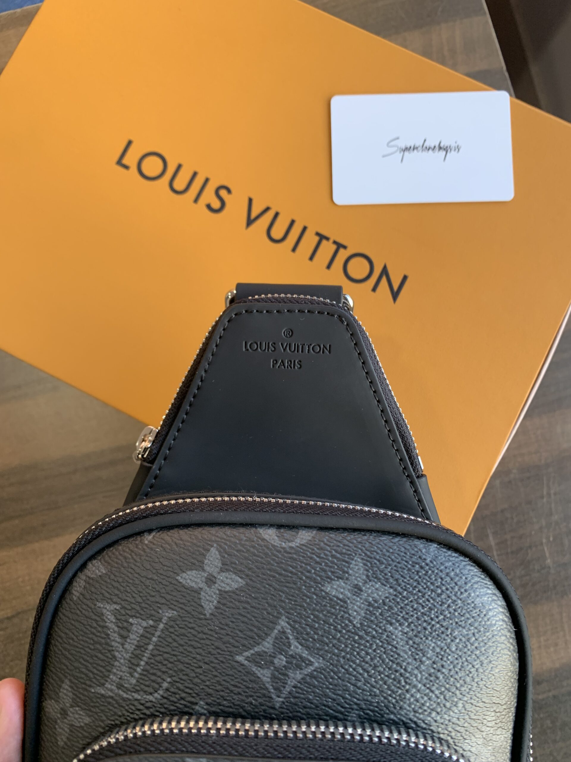 LV Monogram Eclipse Canvas Avenue Slingbag PM high quality clone - Image 8