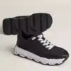 Hermes Men's Impulse Sneakers in Black Fabric and Leather - HM016