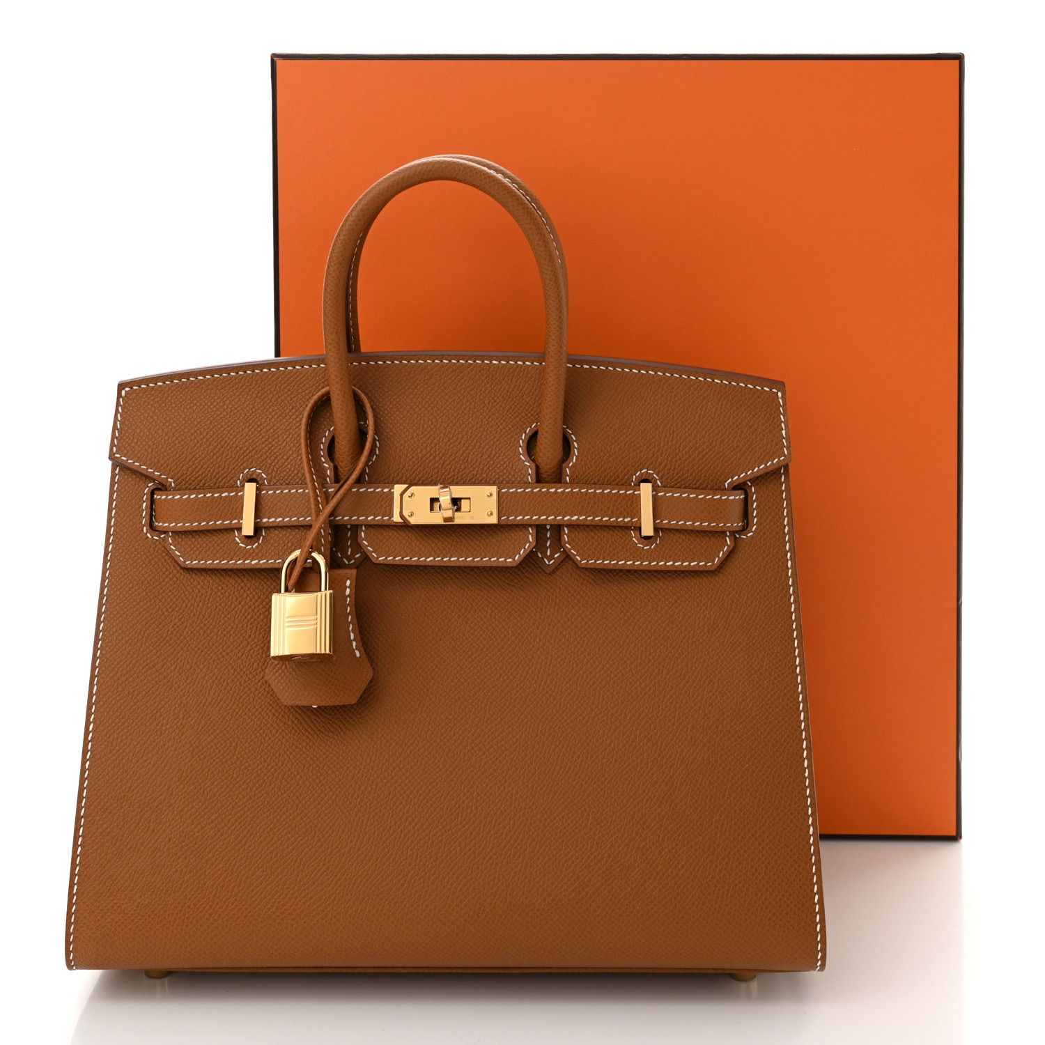 Replica Handbag Store Clone Fake Hermes Birkin 25 Epsom Gold On Gold Hardware bag for sale