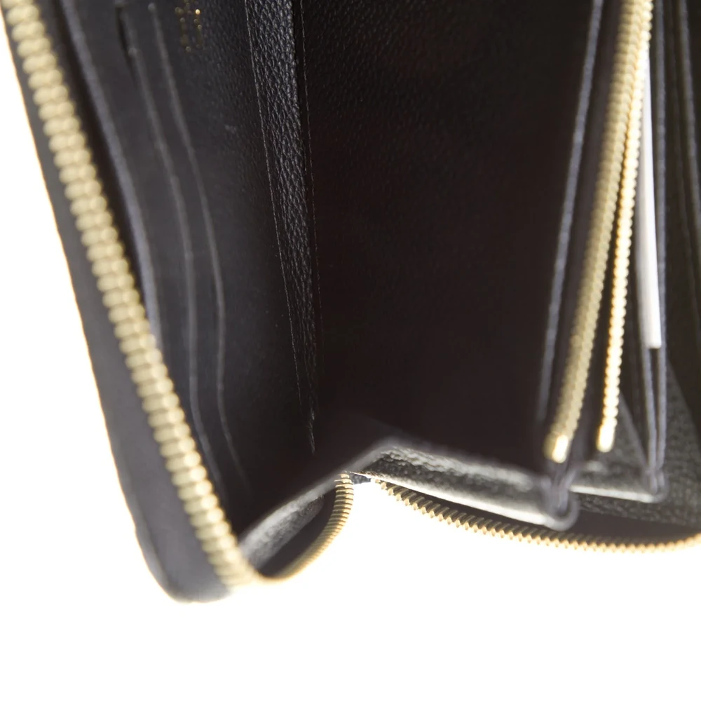 Superclone Louis Vuitton Black Zippy Wallet with Gold Details - Image 2
