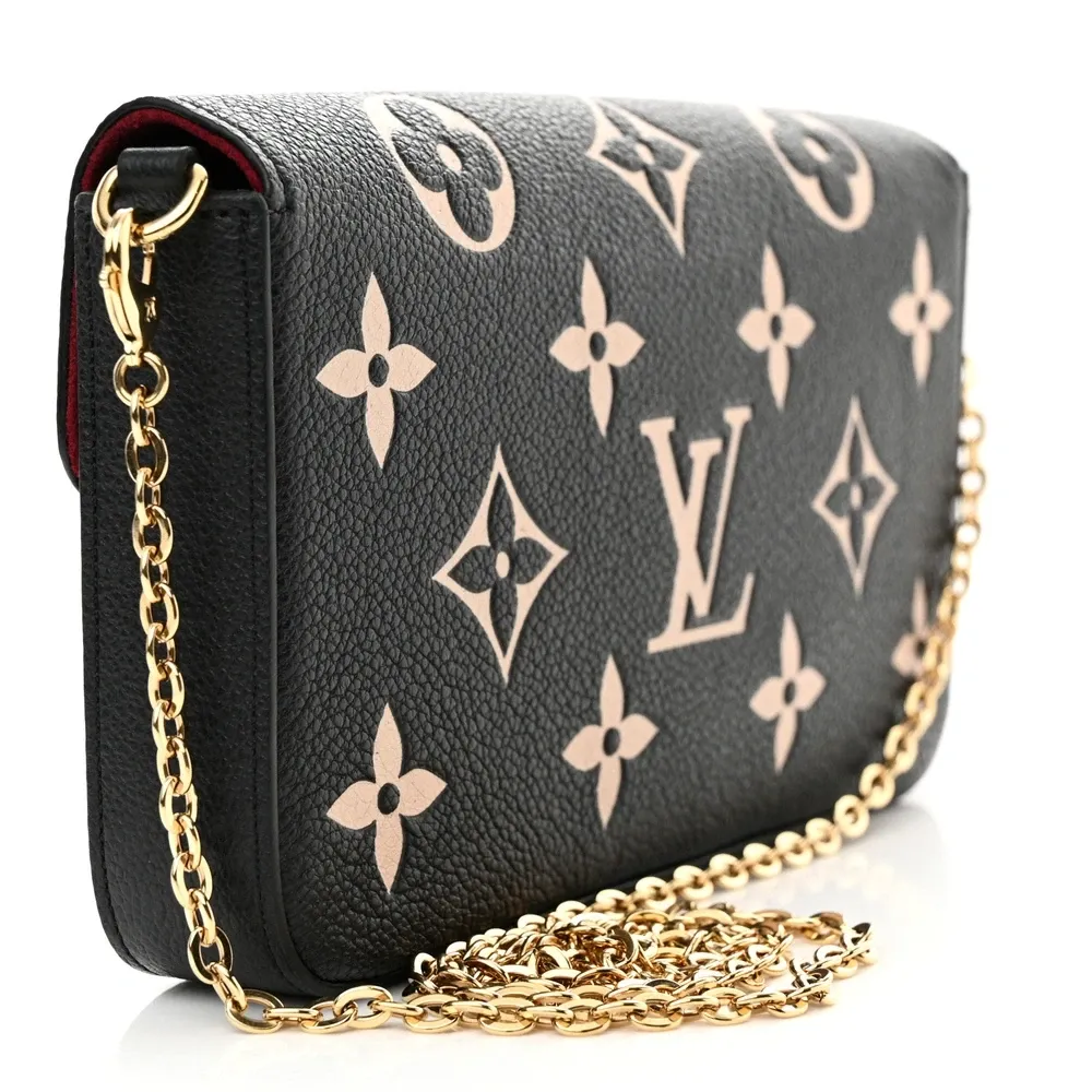Superfake Louis Vuitton Felicie Pochette – Black & Beige Monogram - Image 8