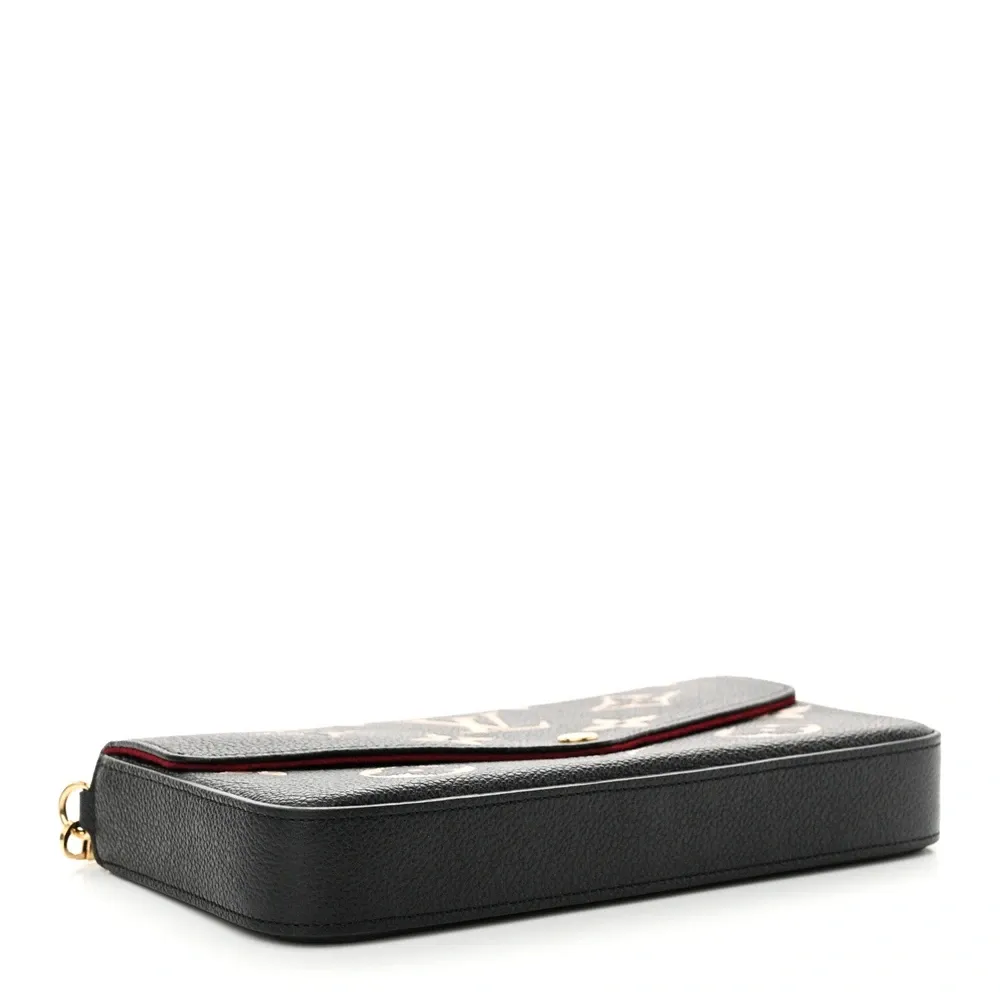 Superfake Louis Vuitton Felicie Pochette – Black & Beige Monogram - Image 7