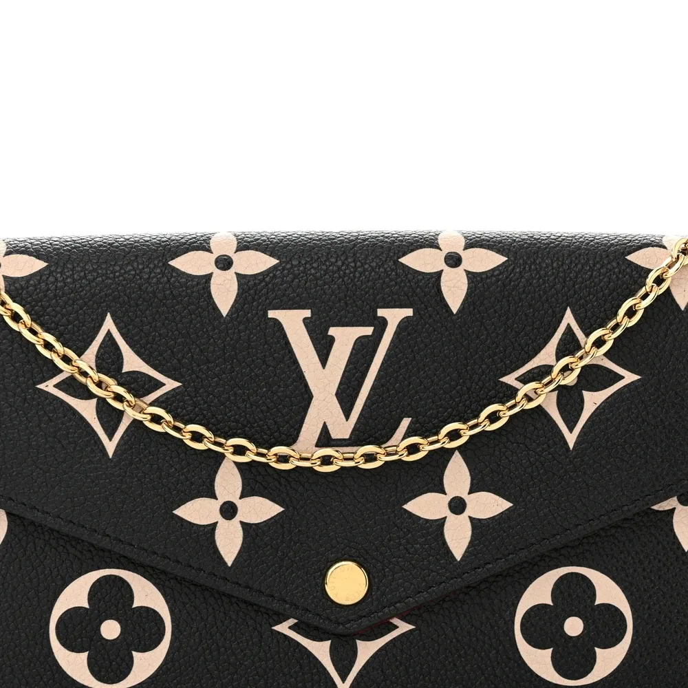 Superfake Louis Vuitton Felicie Pochette – Black & Beige Monogram - Image 6