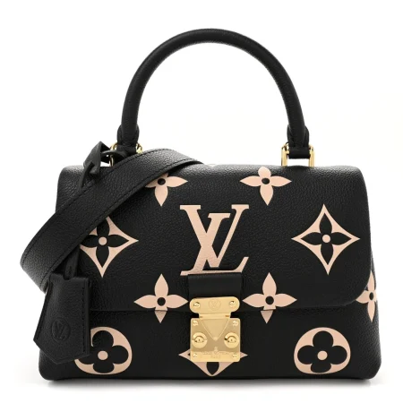 Louis Vuitton Empreinte Monogram Giant Madeleine BB Best Replica in Black & Beige