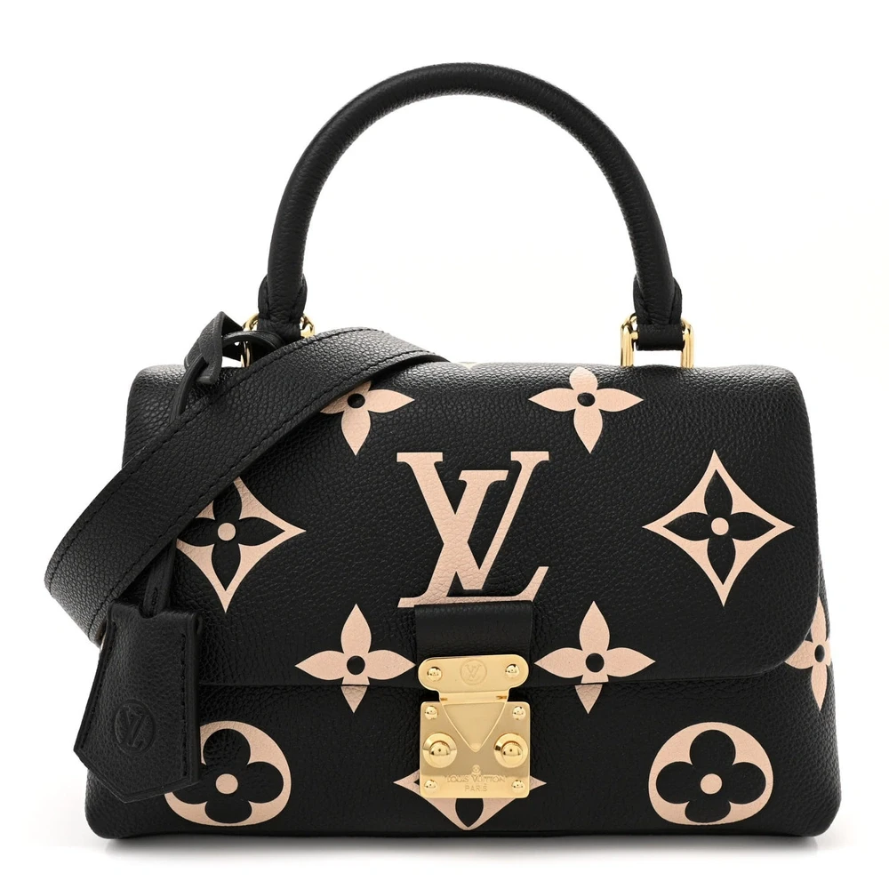 Louis Vuitton Empreinte Monogram Giant Madeleine BB Best Replica in Black & Beige
