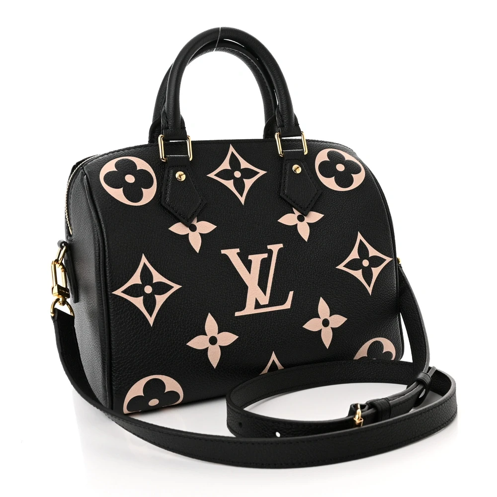 Empreinte Monogram Giant Speedy Bandouliere 25 in Black and Beige - Image 7