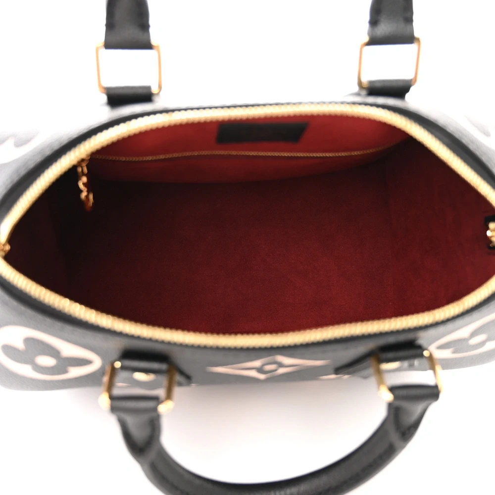 Empreinte Monogram Giant Speedy Bandouliere 25 in Black and Beige - Image 4