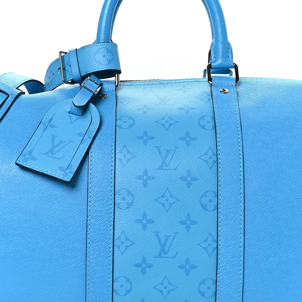 Replica Louis Vuitton Taiga Leather Monogram Keepall 50 Bag - Image 4