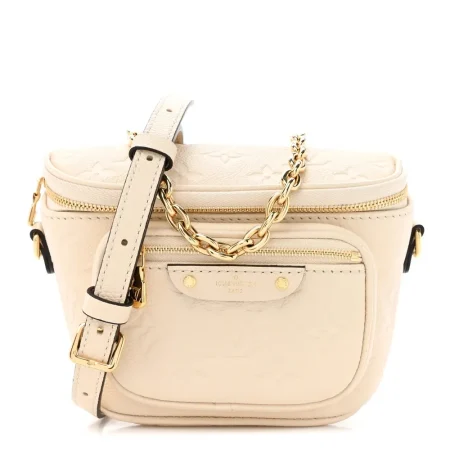 Replica Louis Vuitton Mini Bumbag in Cream Empreinte Leather