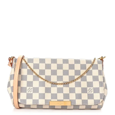 Replica Handbag Store Clone Louis Vuitton Damier Azur Favorite MM with Gold Hardware
