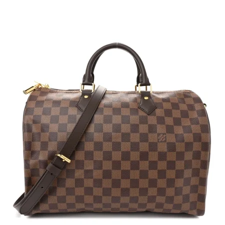 Louis Vuitton Damier Ebene Speedy Replica with Gold Hardware