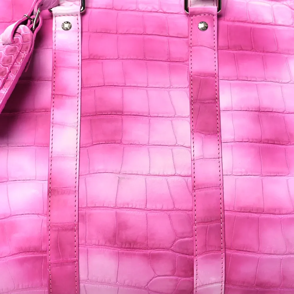 Superfake Louis Vuitton Alligator Leather Keepall with Silver Hardware - Image 6