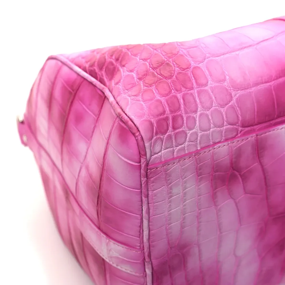 Superfake Louis Vuitton Alligator Leather Keepall with Silver Hardware - Image 3