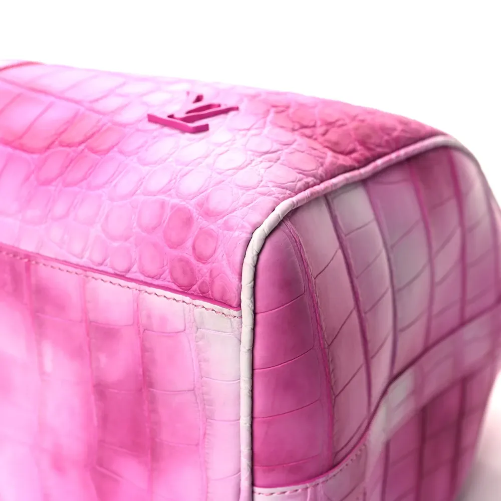 Superfake Louis Vuitton Alligator Leather Keepall with Silver Hardware - Image 2