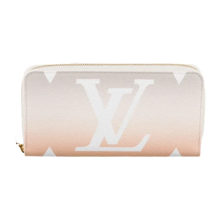 1:1 Louis Vuitton Wallet in Grey and Orange Monogram Canvas