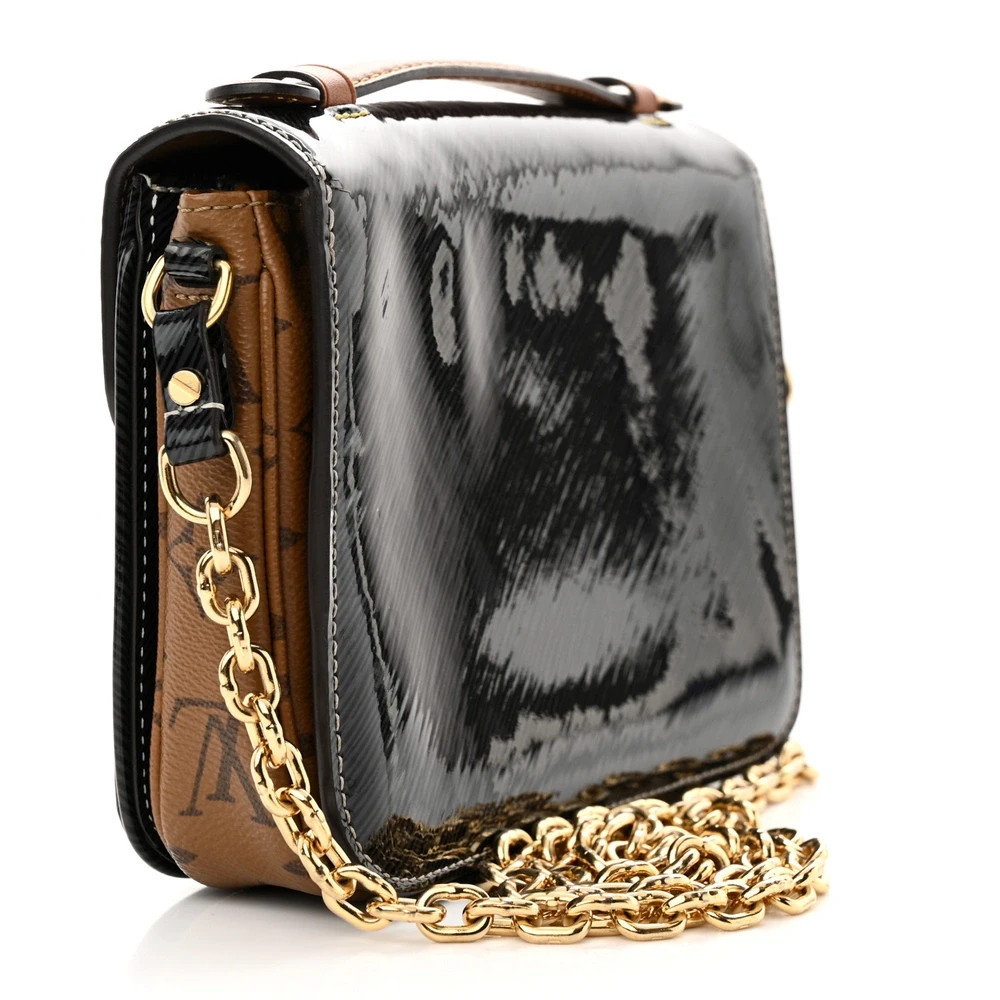 Louis Vuitton Marine Shiny Epi Leather & Reverse Monogram Canvas Mini Pochette Metis Gold Hardware Reps - Image 8