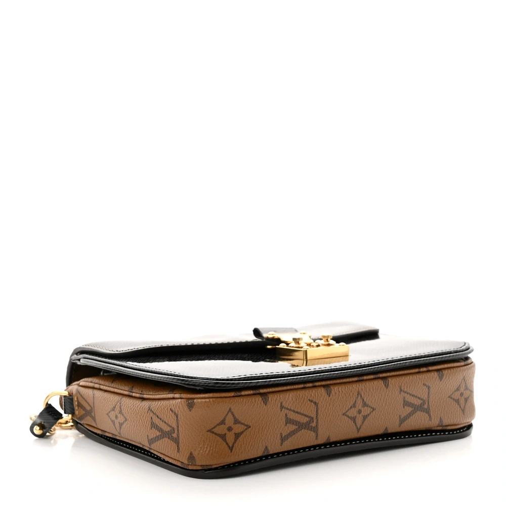 Louis Vuitton Marine Shiny Epi Leather & Reverse Monogram Canvas Mini Pochette Metis Gold Hardware Reps - Image 7