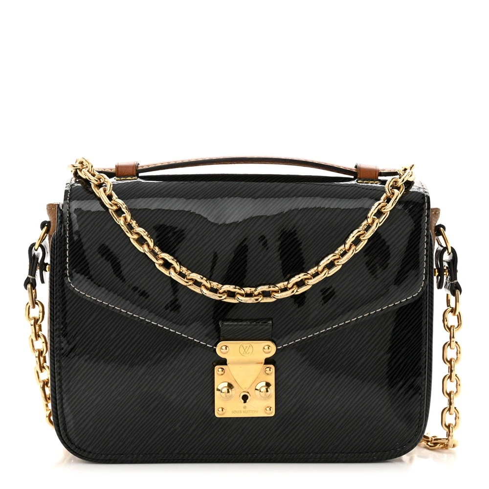 Louis Vuitton Marine Shiny Epi Leather & Reverse Monogram Canvas Mini Pochette Metis Gold Hardware Reps