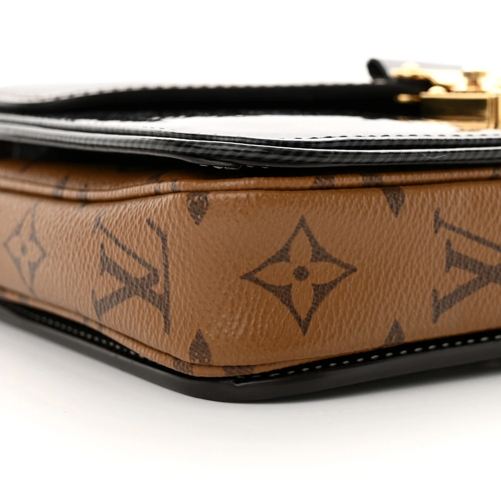 Louis Vuitton Marine Shiny Epi Leather & Reverse Monogram Canvas Mini Pochette Metis Gold Hardware Reps - Image 3