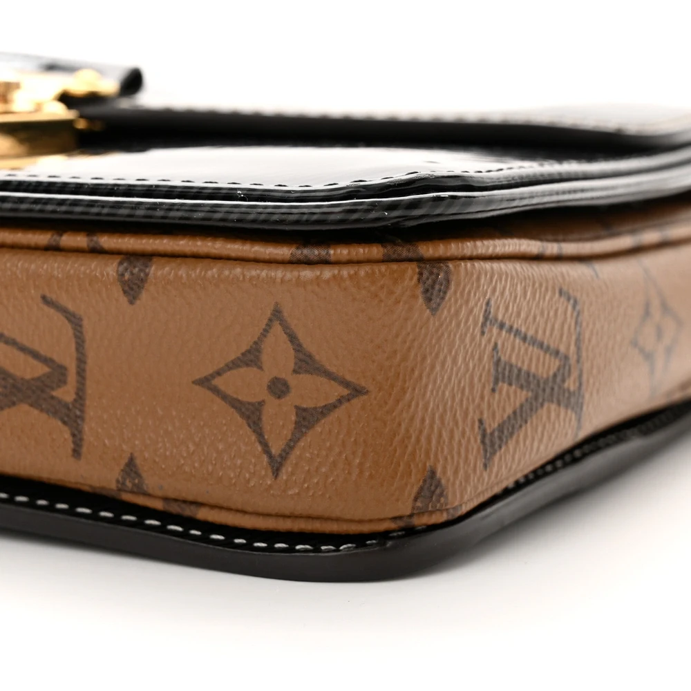 Louis Vuitton Marine Shiny Epi Leather & Reverse Monogram Canvas Mini Pochette Metis Gold Hardware Reps - Image 2