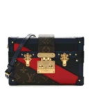 Replica Vuitton Malletage Print Handbag with Brass Hardware