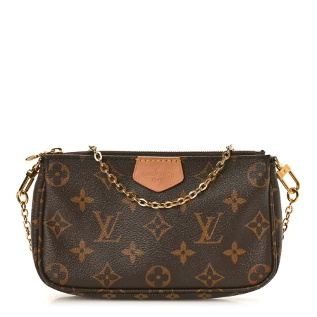 LV Monogram Canvas Multi Pochette Accessories Mini Pochette Gold Reps
