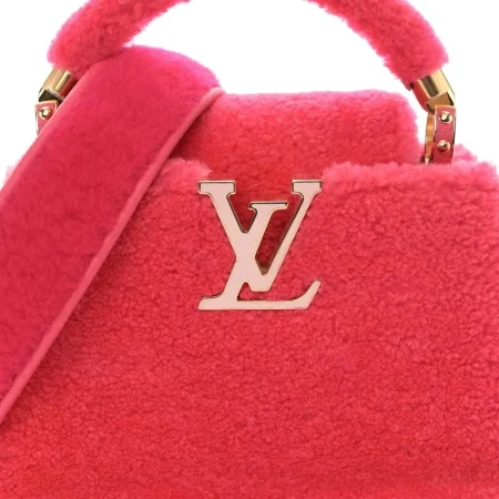 Replica Louis Vuitton Mini Capucines – Shearling & Rose Gold Elegance