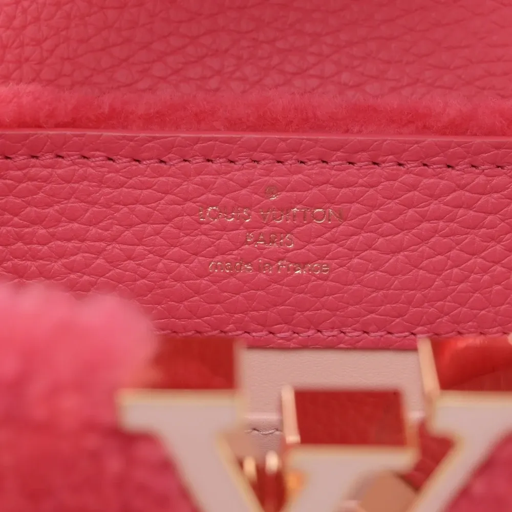 Replica Louis Vuitton Mini Capucines – Shearling & Rose Gold Elegance - Image 7