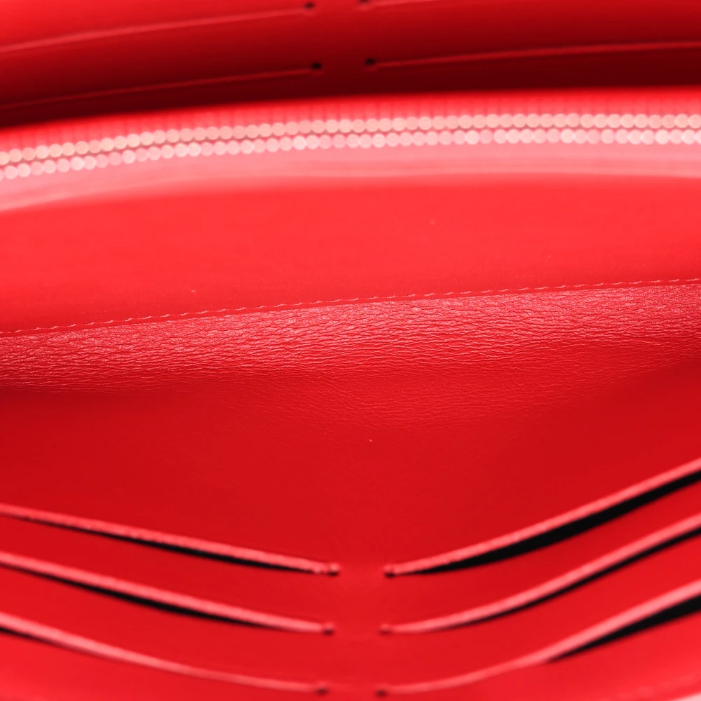 Louis Vuitton Rouge Calfskin Replica Wallet with Silver Hardware - Image 3