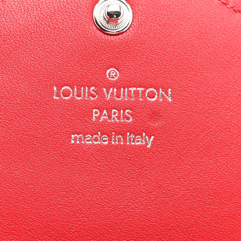 Louis Vuitton Rouge Calfskin Replica Wallet with Silver Hardware - Image 2