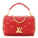 Louis Vuitton Rouge Lambskin Replica Top Handle with Gold Hardware