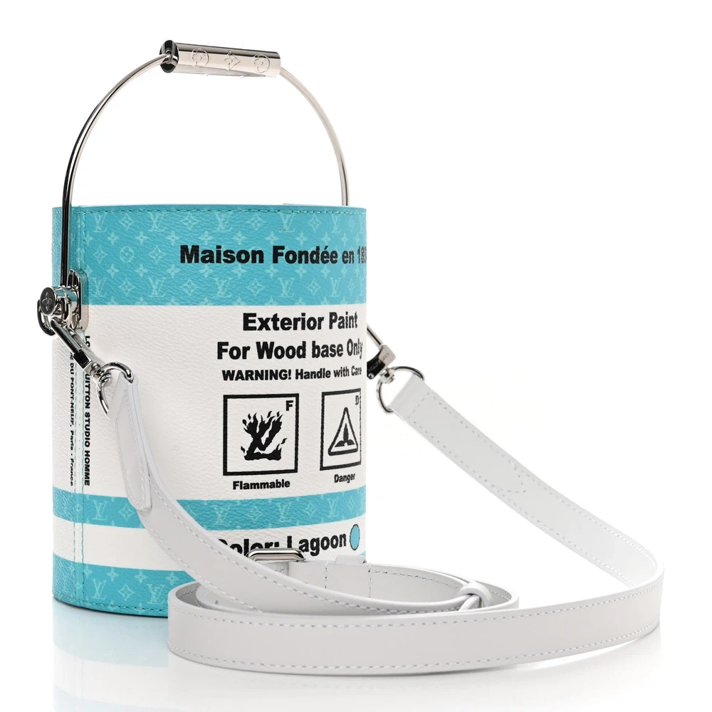 Mirror Quality Louis Vuitton Turquoise Paint Can Replica Handbag - Image 7
