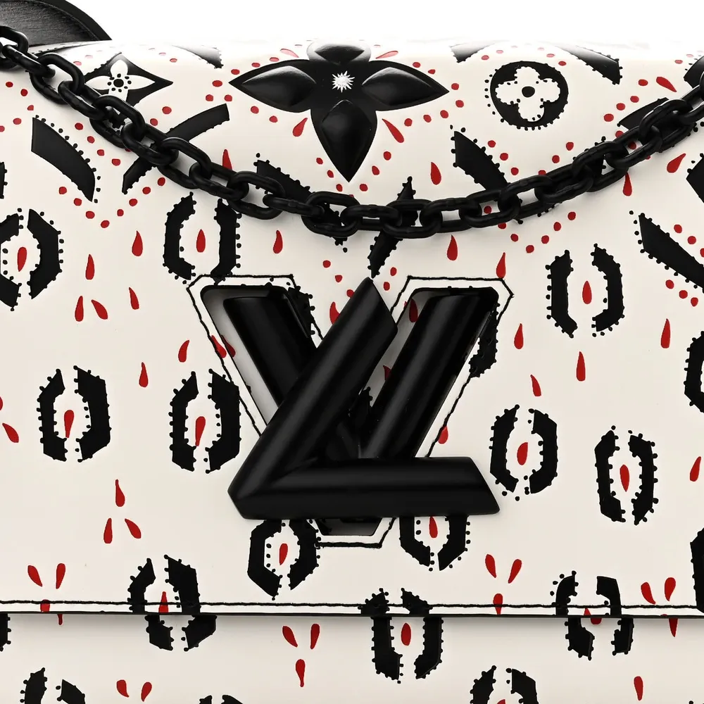 Replica Louis Vuitton Twist MM Shoulder Bag Graphic Print, Black Hardware