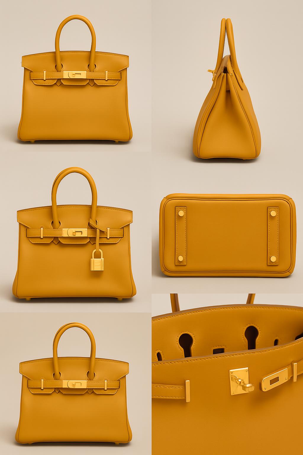 Hand Made High End Replica Handbag Store fake hermes Birkin Gold Genuine Swift leather