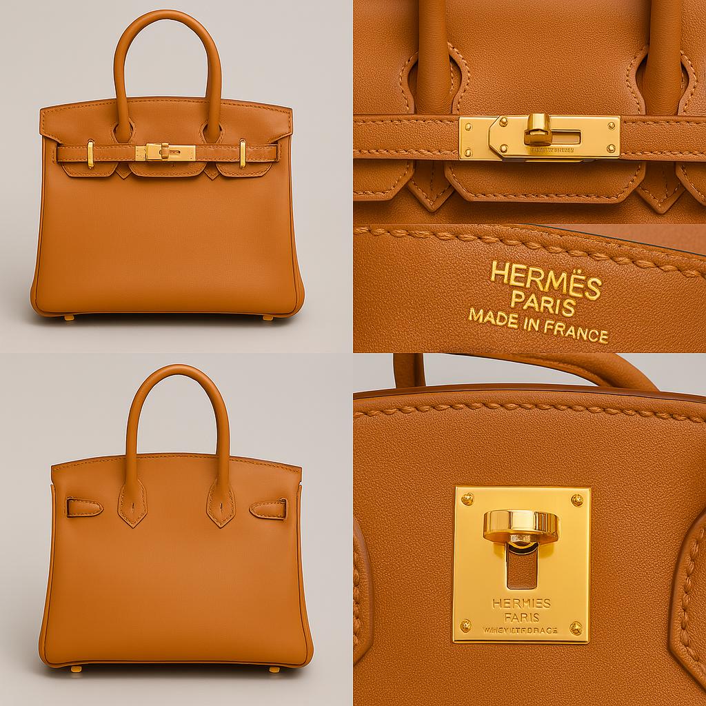 Hermes Birkin Gold High End Clone Hand Made Of Swift Leather - Image 3