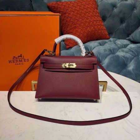 Hermes Kelly 25 Rogue Fully Hand Made Of Epsom Leather Gold Hardware High End Replica