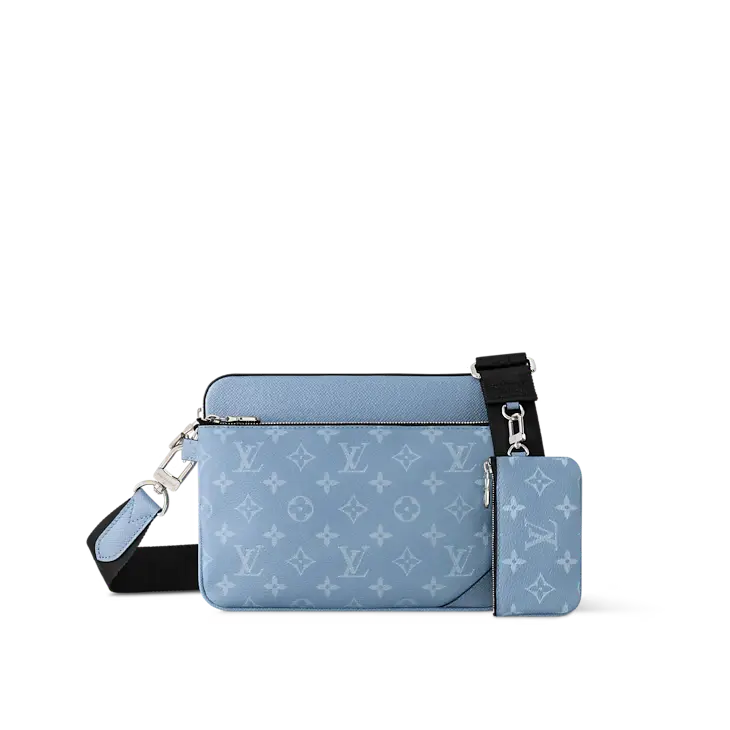 LV Monogram Trio Messenger Crossbody/Shoulder Bag Taigarama Sky Blue Replica Handbag Store Fake